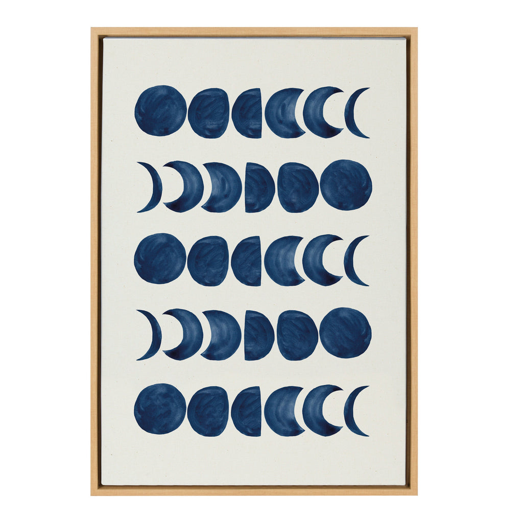 Sylvie Moon Phases Framed Canvas by Teju Reval of SnazzyHues