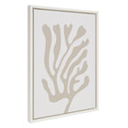 Sylvie Abstract Coral Coastal Beige Framed Canvas by The Creative Bunch Studio