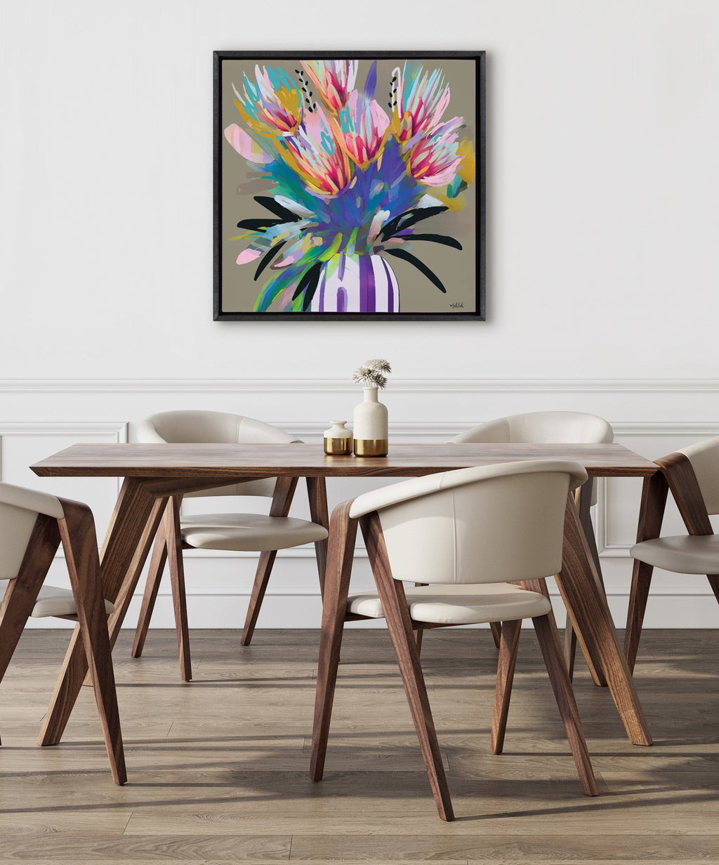 Sylvie Bright Flowers Framed Canvas by Inkheart Designs