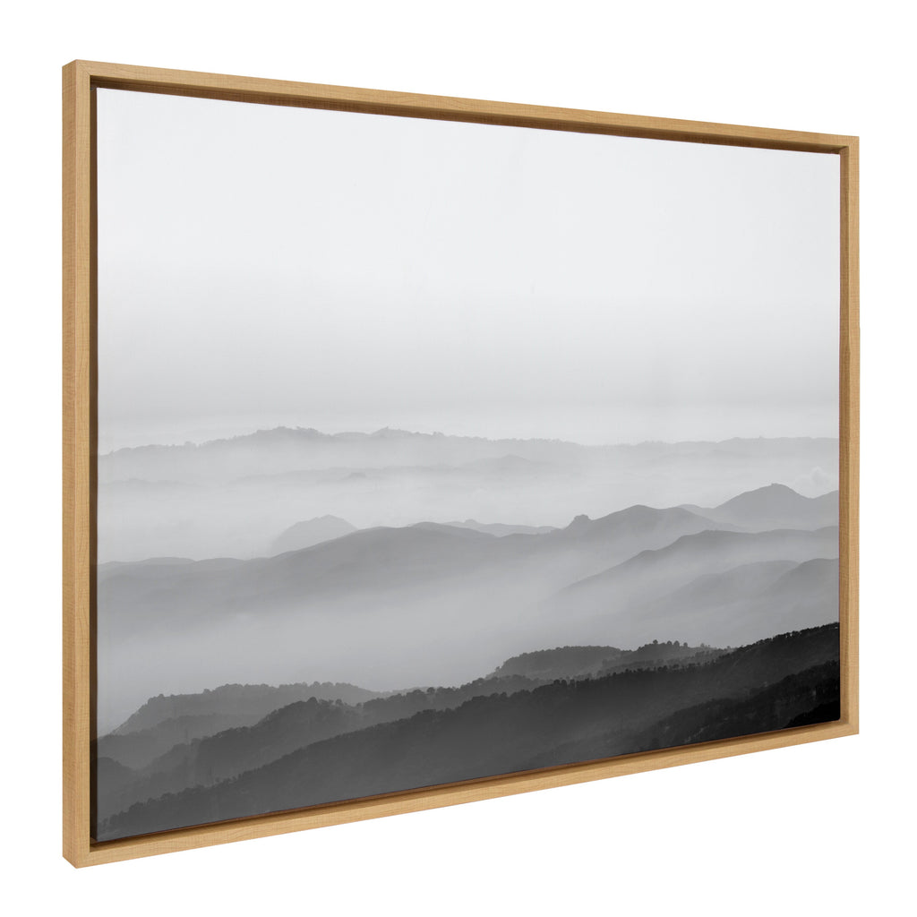 Sylvie Misty Mountains BW Framed Canvas by Crystal Lynn Collins