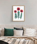 Sylvie Red Flowers Framed Canvas by Myriam Van Neste