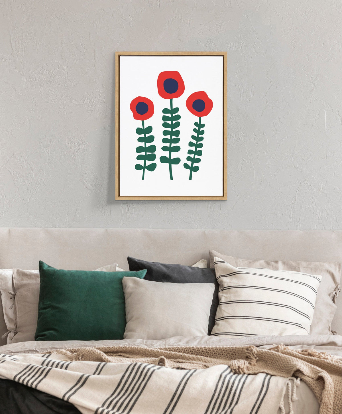 Sylvie Red Flowers Framed Canvas by Myriam Van Neste
