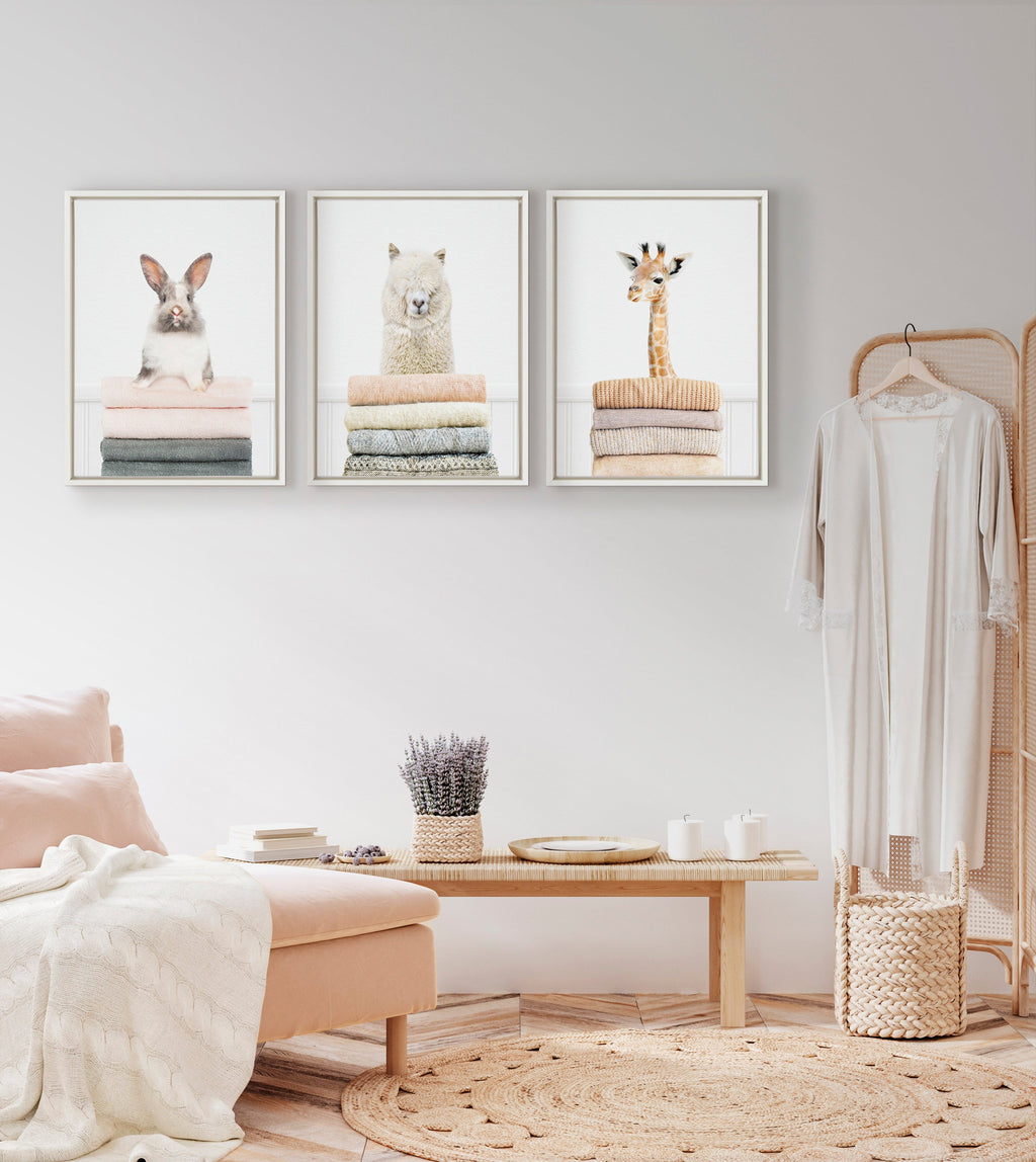 Sylvie Fold Bunny Framed Canvas by Amy Peterson Art Studio