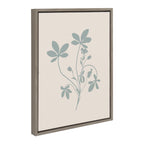 Sylvie Soft and Simple Feminine Blue Botanical Framed Canvas by The Creative Bunch Studio