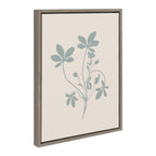 Sylvie Soft and Simple Feminine Blue Botanical Framed Canvas by The Creative Bunch Studio