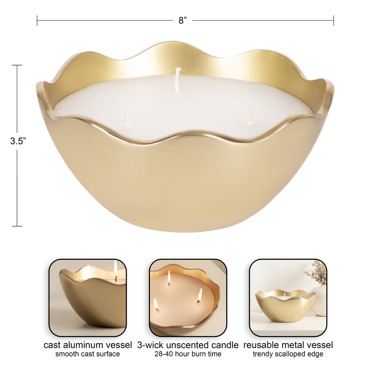 Alessia Metal Candle Bowl