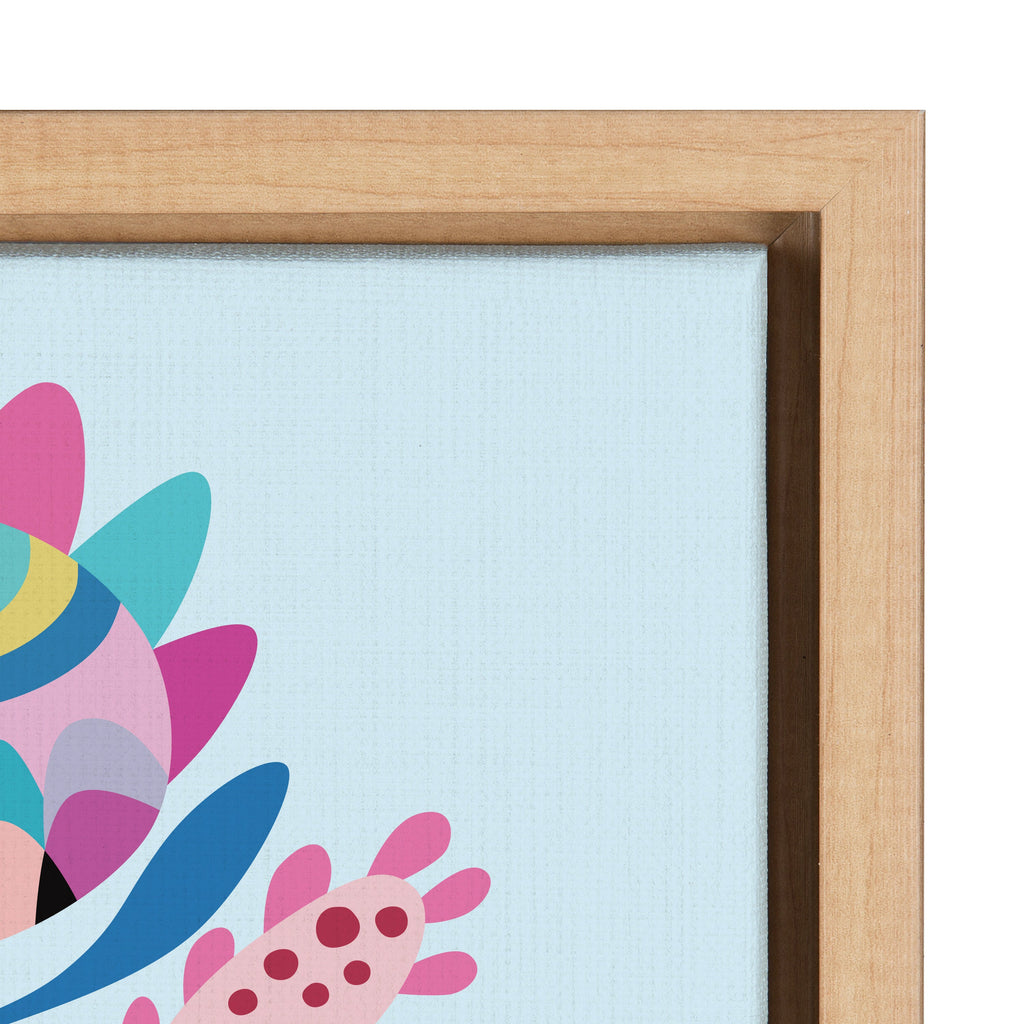 Sylvie Mid Century Modern Whimsical Floral Framed Canvas by Rachel Lee of My Dream Wall