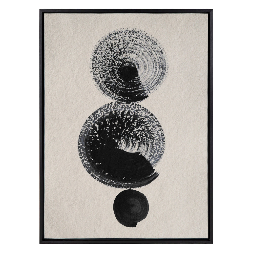 Sylvie Japandi 23 Black Beige Framed Canvas by Rocket Jack