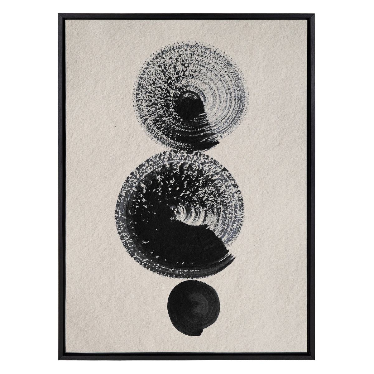 Sylvie Japandi 23 Black Beige Framed Canvas by Rocket Jack