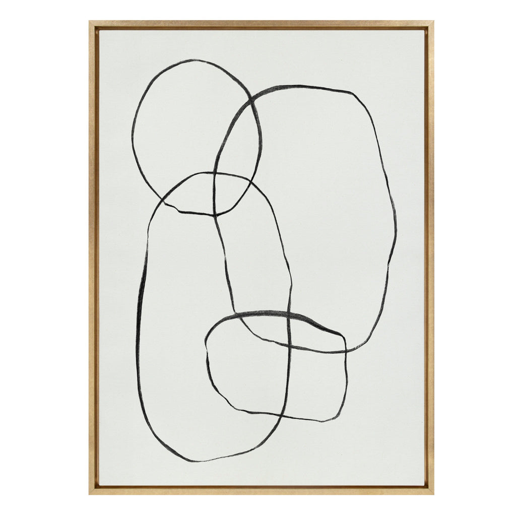 Sylvie 871 Modern Circles Framed Canvas by Teju Reval of SnazzyHues