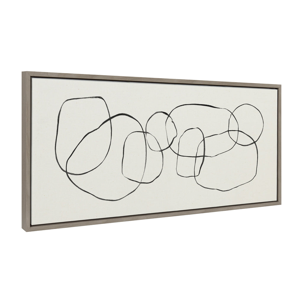 Sylvie Dancing Circles Framed Canvas by Teju Reval of SnazzyHues