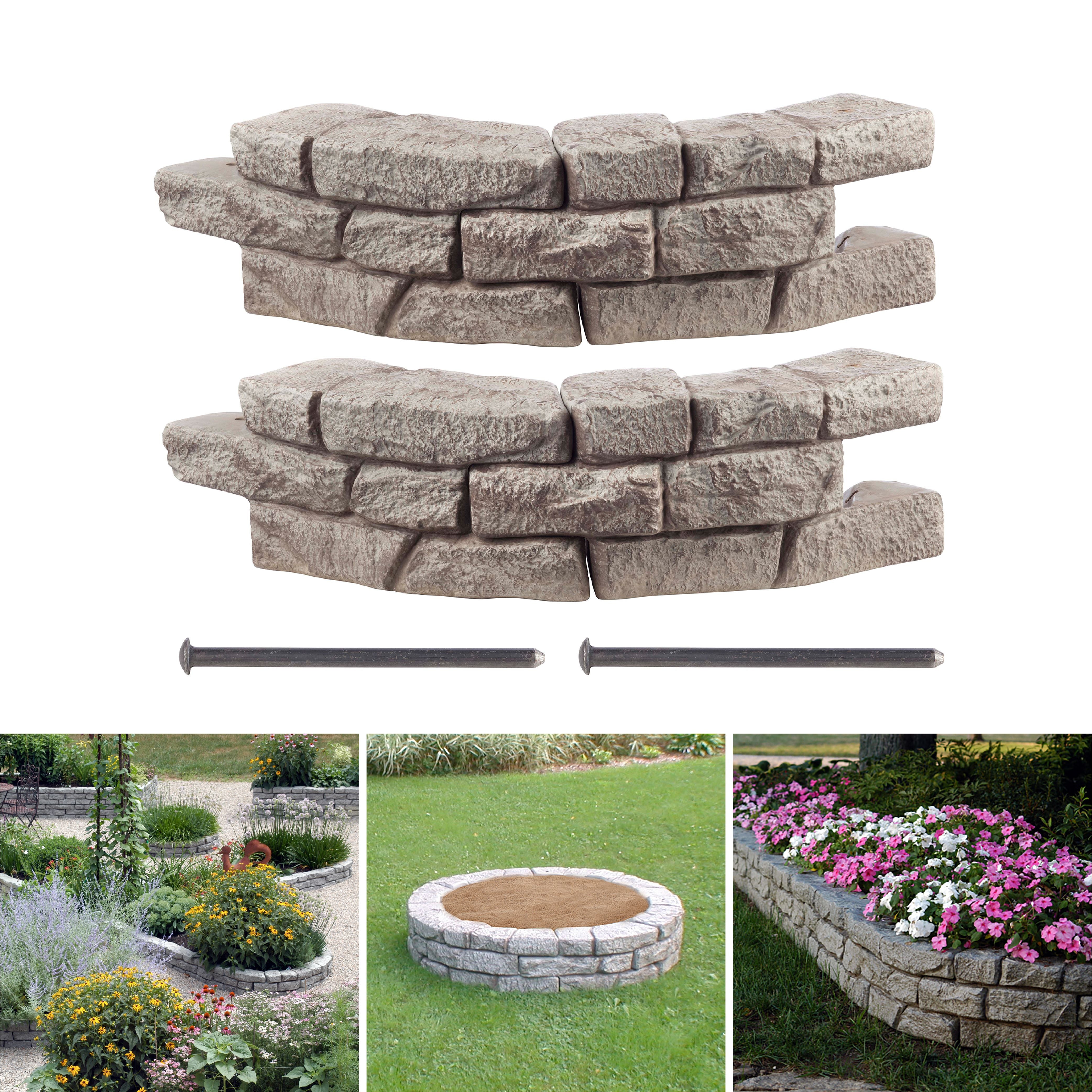 Rts Home Accents Rock Lock Raised Garden Bed Curved Rock (Pack Of 2)