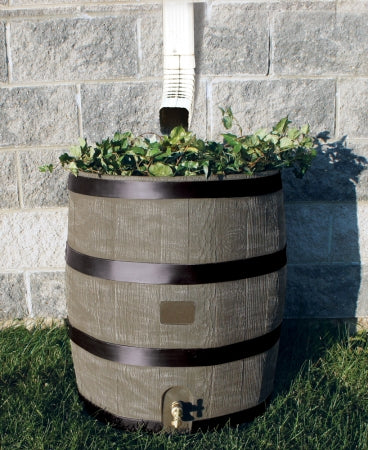 Rts Companies Us Inc 5513-000200-56-81 Round Rain Barrel With Planter - Deco