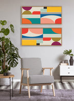 Sylvie Mid Century Modern Pattern Framed Canvas by Rachel Lee of My Dream Wall