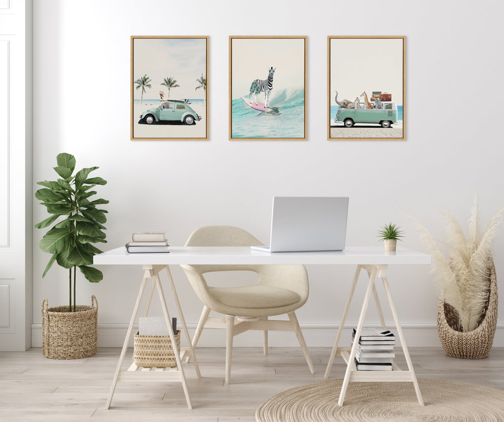 Sylvie Summer Adventures Framed Canvas by July Art Prints
