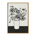 Sylvie 1043 Black and White Vase Framed Canvas by Teju Reval of SnazzyHues