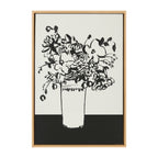 Sylvie 1043 Black and White Vase Framed Canvas by Teju Reval of SnazzyHues
