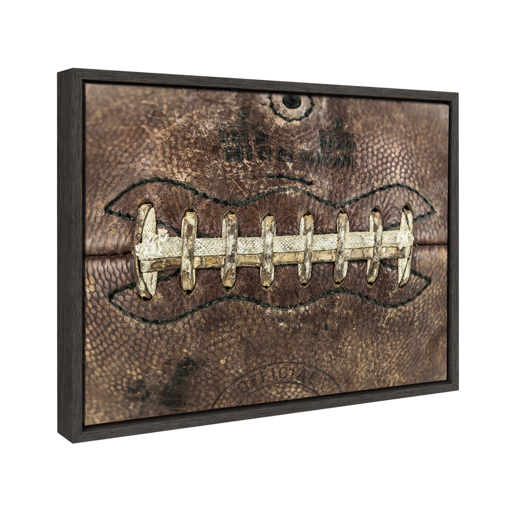 Sylvie Football Laces Framed Canvas by Shawn St. Peter