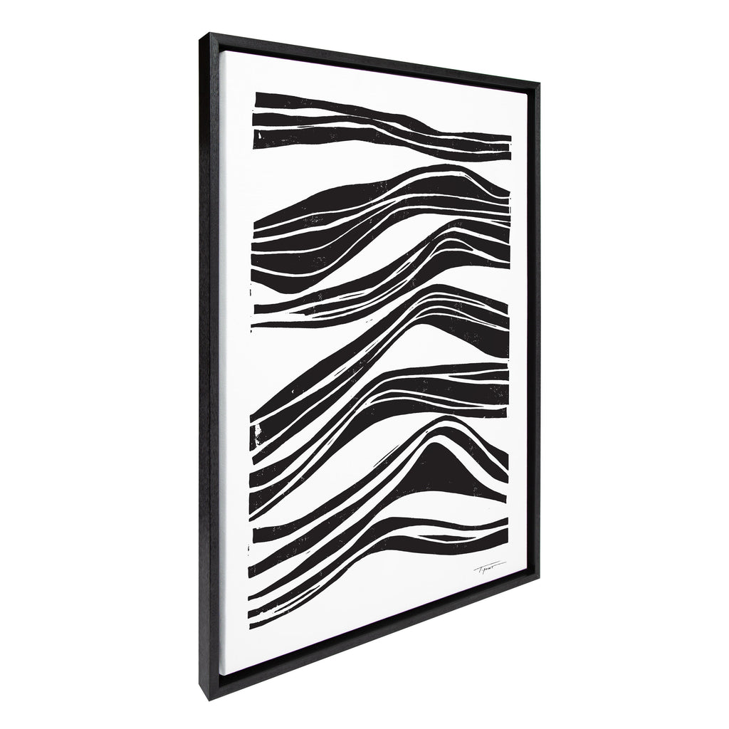 Sylvie Abstract Waves Framed Canvas by Statement Goods