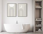 Sylvie Full Moon over the Mountain Top Framed Canvas by The Creative Bunch Studio