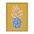 Sylvie Blue Pineapple Framed Canvas by Kasey Free
