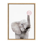 Sylvie Bubble Gum Elephant Framed Canvas by Amy Peterson Art Studio