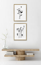 Sylvie Wildflowers and Seed Pods Framed Canvas Set by Teju Reval of SnazzyHues
