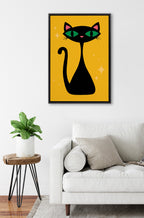 Sylvie Retro Cat Framed Canvas by Carrie Cantwell