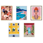 Sylvie Pool Ladies Framed Canvas By Maja Tomljanovic