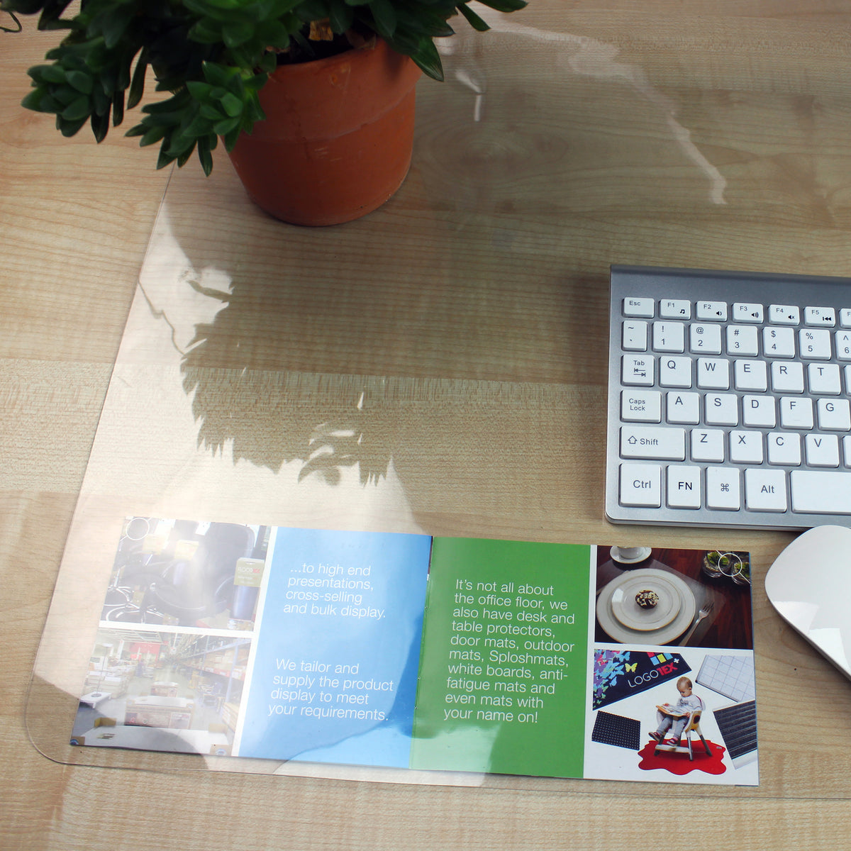 Desktex? Pack of 4 Crystal Clear Vinyl Rectangular Desk Pads - 17 x 22