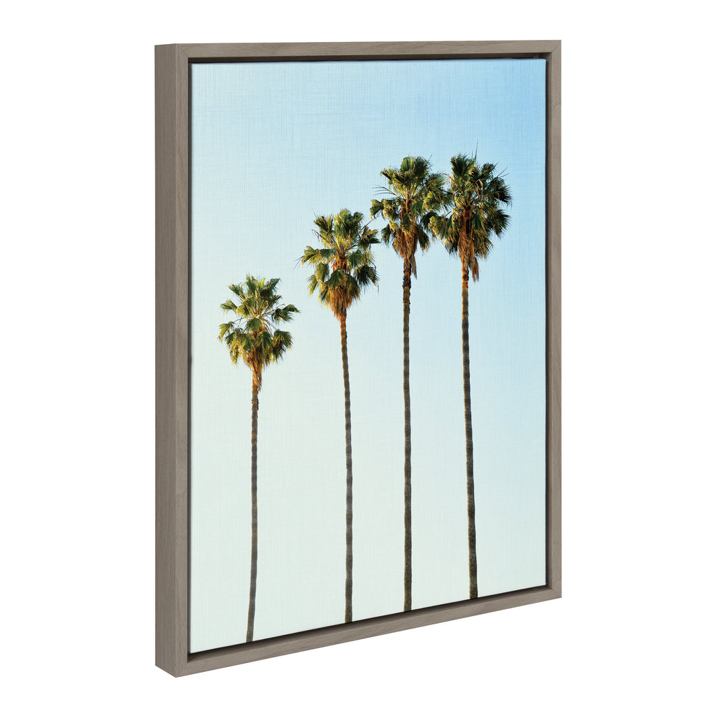 Sylvie Four Palm Trees Framed Canvas by Simon Te
