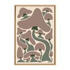 Sylvie Groovy Mushrooms 1 Framed Canvas by Carrie Cantwell