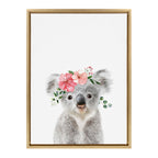 Sylvie Flower Crown Koala Framed Canvas by Amy Peterson Art Studio