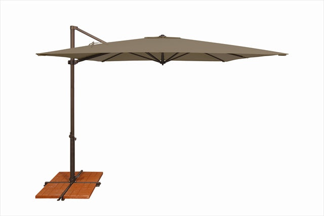Simplyshade 8.6 Ft. Skye Square Rotating Cantilever Umbrella With Cross Base  Taupe