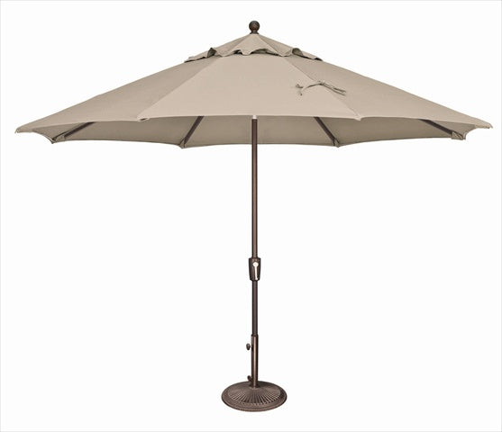 Simplyshade 11 Ft. Catalina Octagon Push Button Tilt Market Umbrella  Beige