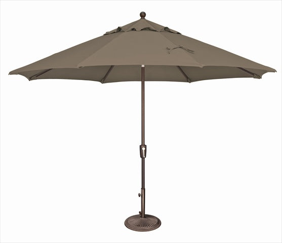 Simplyshade 11 Ft. Catalina Octagon Push Button Tilt Market Umbrella  Taupe