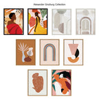 Sylvie Sahara Gray Framed Canvas by Alexander Ginzburg