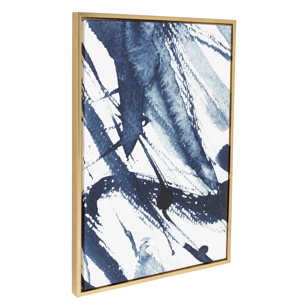 Sylvie Indigo Watercolor Framed Canvas by Amy Peterson Art Studio