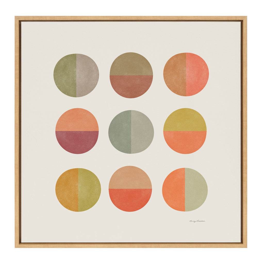 Sylvie Sunset Circles Framed Canvas by Carey Copeland