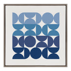 Sylvie Circles and Curves Ocean Beach Blues Framed Canvas by The Creative Bunch Studio