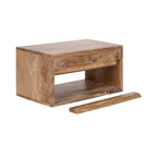 Reid Floating Wood Side Table with Open Storage