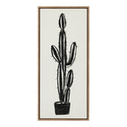 Sylvie 664 Cactus In Pot BW Framed Canvas by Teju Reval of SnazzyHues