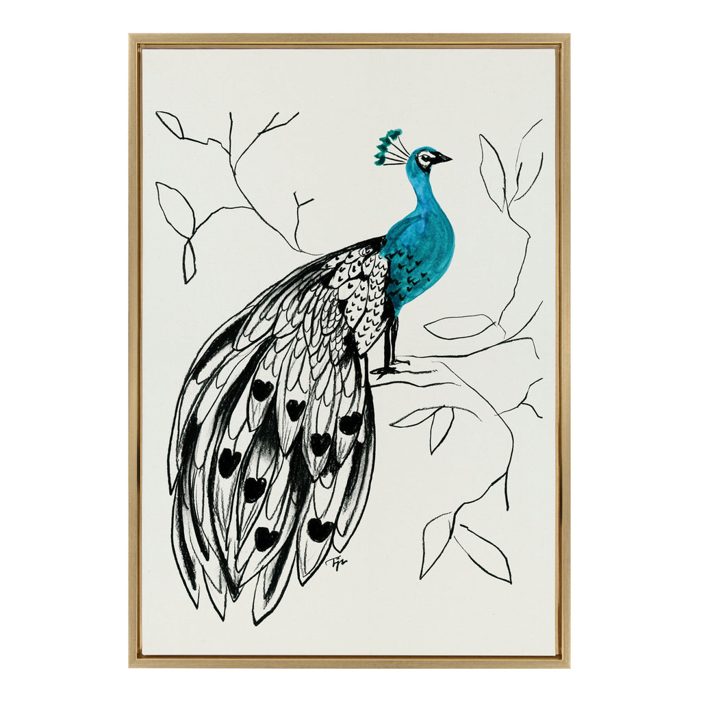 Sylvie 658 Peacock Framed Canvas by Teju Reval of SnazzyHues