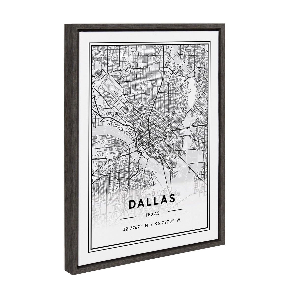 Sylvie Dallas Modern Map Framed Canvas by Jake Goossen