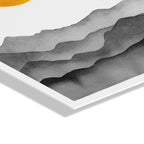 Black Yellow Mountain Range Silhouette Floating Acrylic Art by Cat Coquillette
