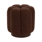 Lucida Round Tufted Ottoman Fabric and Wood