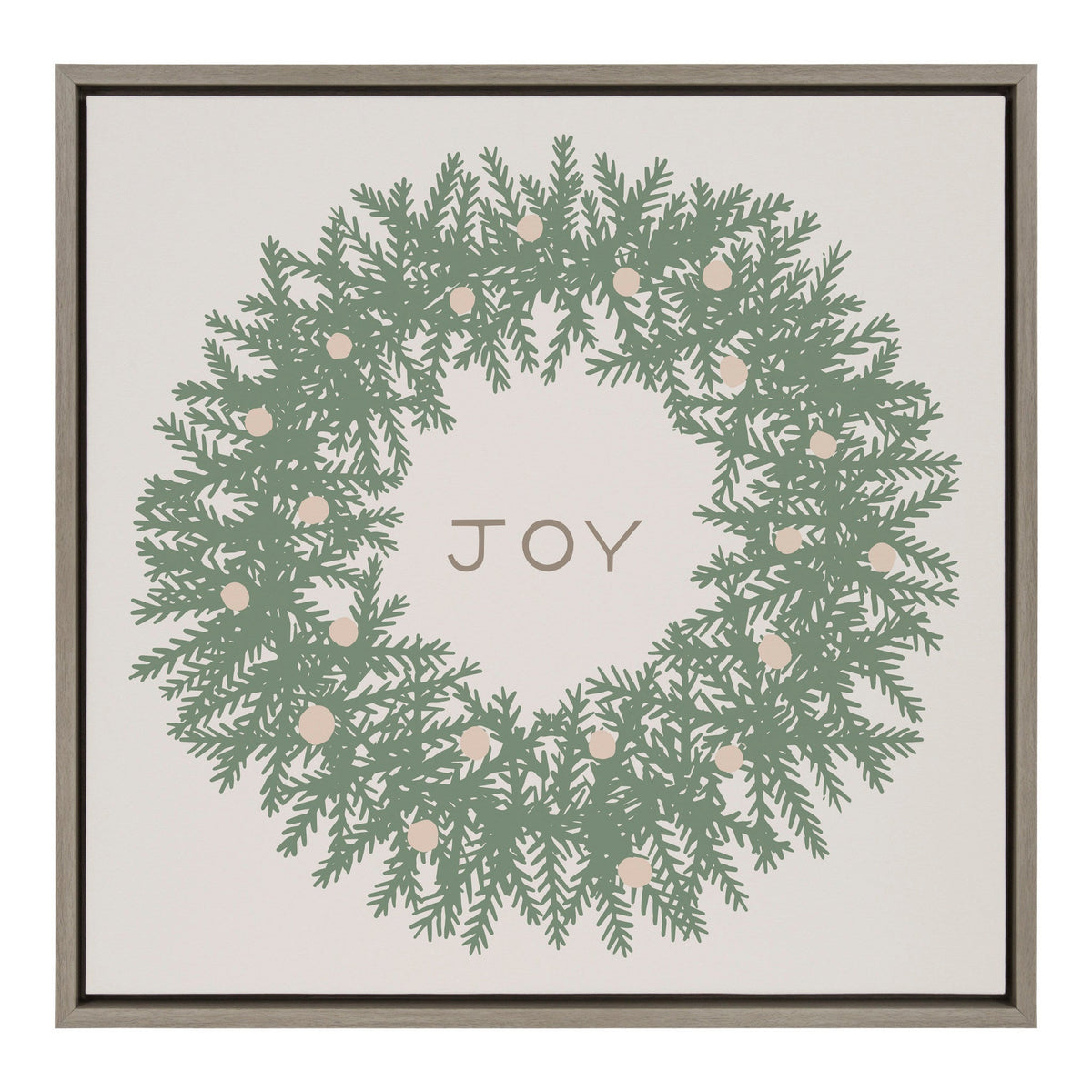 Sylvie Joy Wreath Green Framed Canvas by Hannah Beisang