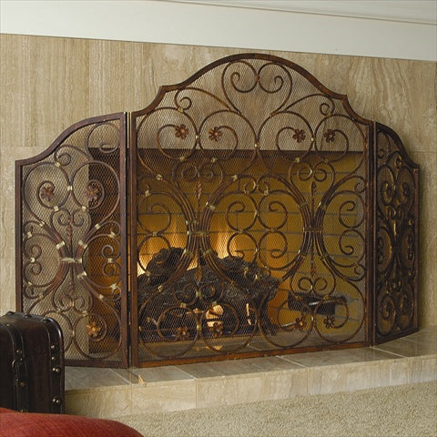 SPI Home 55321 Provincial Fireplace Screen Tr