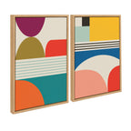 Sylvie Mid Century Modern Patterns Framed Canvas Set by Rachel Lee of My Dream Wall