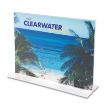 Deflect-O Corporation Def69301 Stand Up Sign Holder- Bottom Load- Landscape- 11In.X8-.50In.- Clear